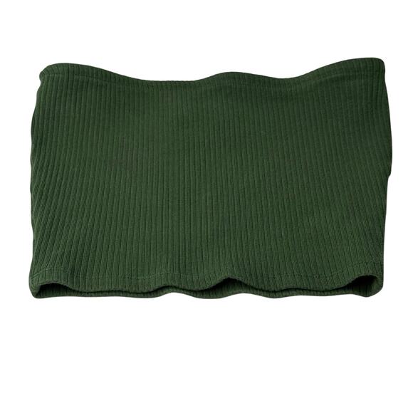 URBAN OUTFITTERS Ribbed Tube Top Green Women Size SP Fairycore Y2K Style Bandeau - Picture 2 of 4